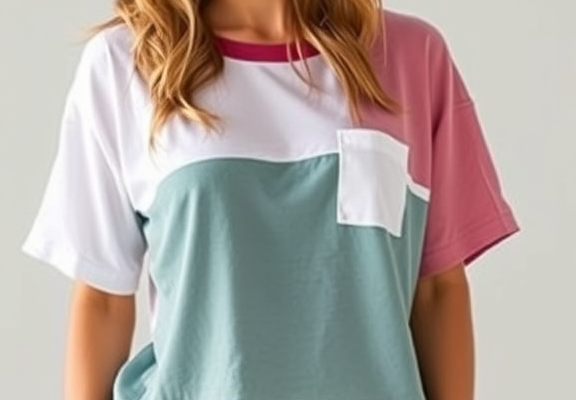 WIHOLL Women’s Color Block Crew Tee – Loose Short Sleeve Summer Shirt 2025