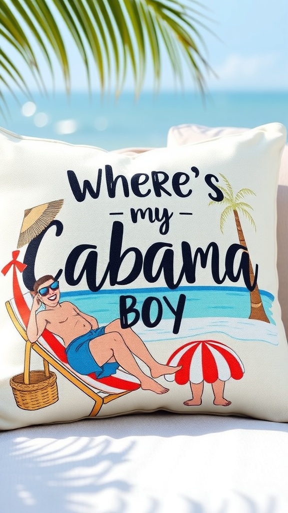 Where's My Cabana Boy - Funny Vacation Summer Love Throw Pillow