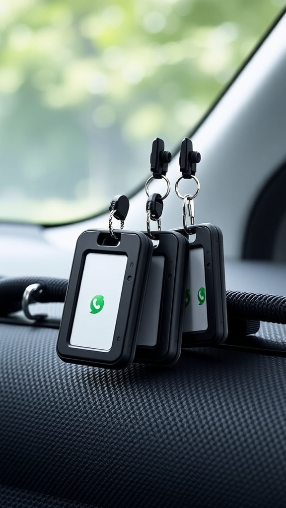 Wowwat Waterproof AirTag Holder 4‑Pack – Shockproof Keychain Cases for Luggage & Car (Black)
