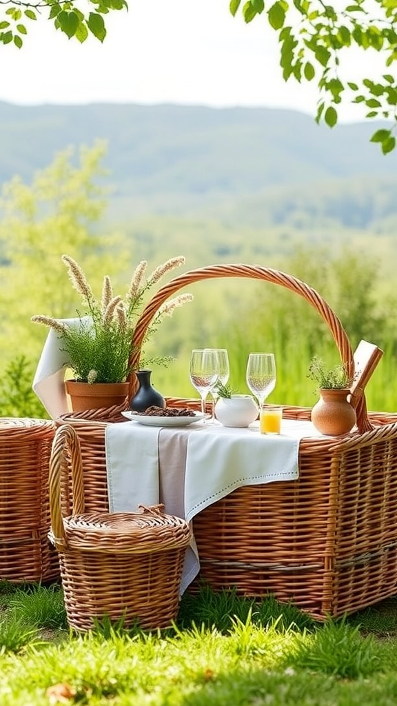 picnic baskets: “Picnic Baskets: 10 Charming Wicker Sets for Outdoor Dining”