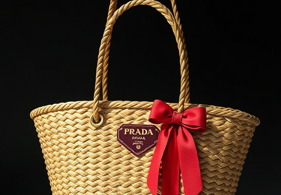 prada straw bag