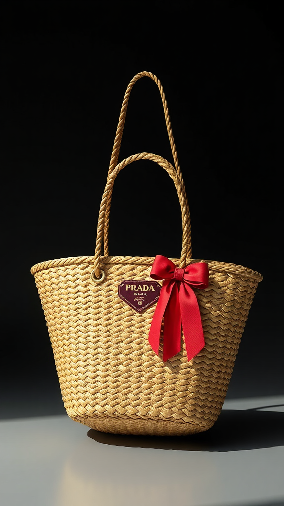 prada straw bag