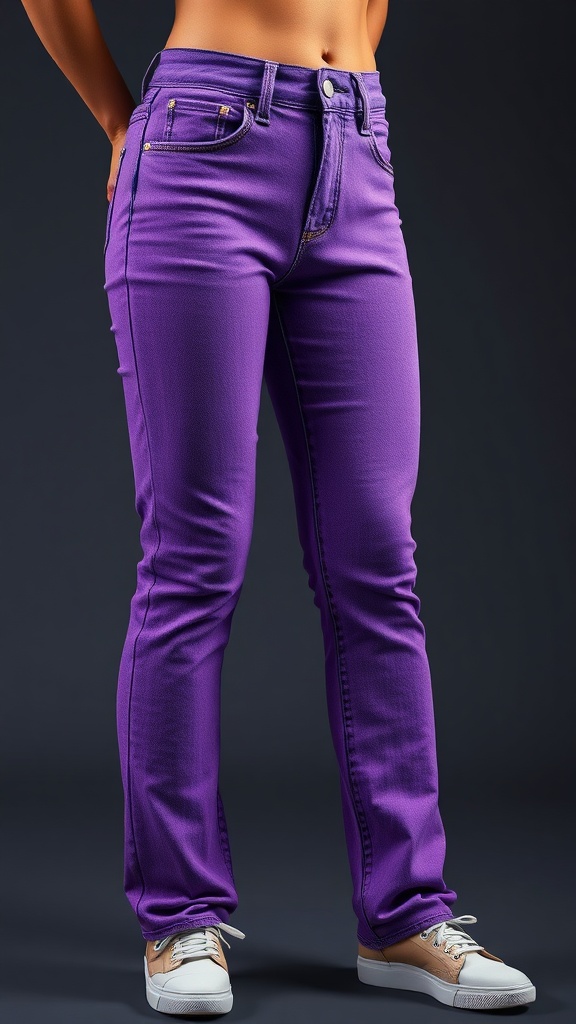 purple denim jeans
