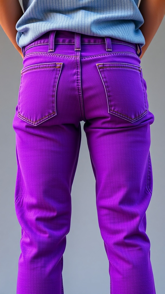 purple denim jeans