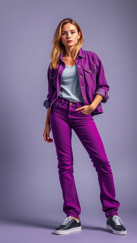 purple jeans