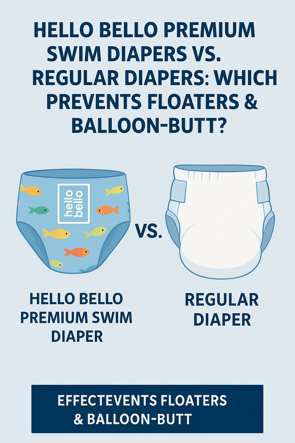New Hello Bello Premium Swim Diapers vs. Regular Diapers: Which Prevents Floaters & Balloon-Butt?