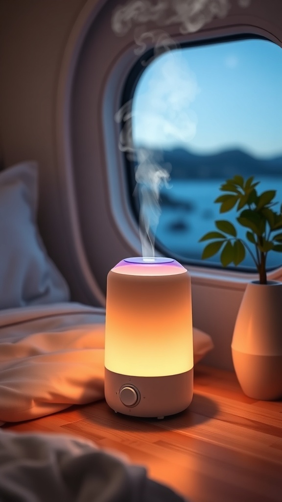 GENIANI Erie: Compact Travel Humidifier with Night Light to Defeat Dry Cabin Air
