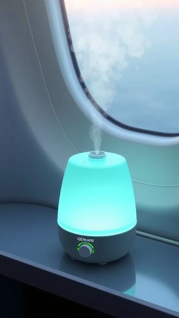 GENIANI Erie USB Humidifier: Dual Mist, Night Light & Auto-Off for Perfect Cruise Cabin Comfort