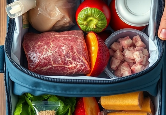 👉 Pack raw and ready-to-eat items in different “best cooler bag” compartments; sanitize hands before unpacking