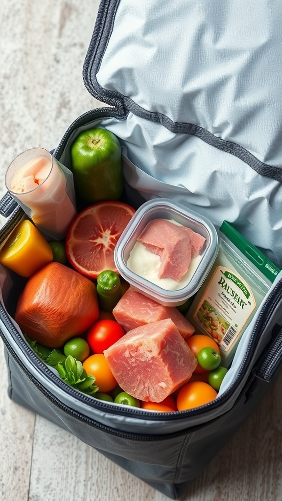 👉 Pack raw and ready-to-eat items in different “best cooler bag” compartments; sanitize hands before unpacking