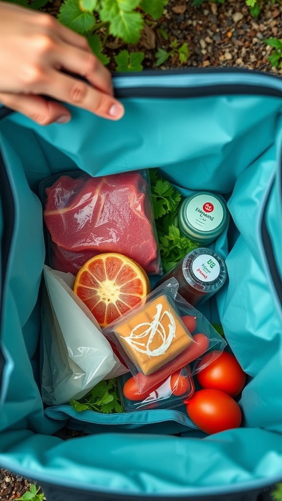 👉 Pack raw and ready-to-eat items in different “best cooler bag” compartments; sanitize hands before unpacking