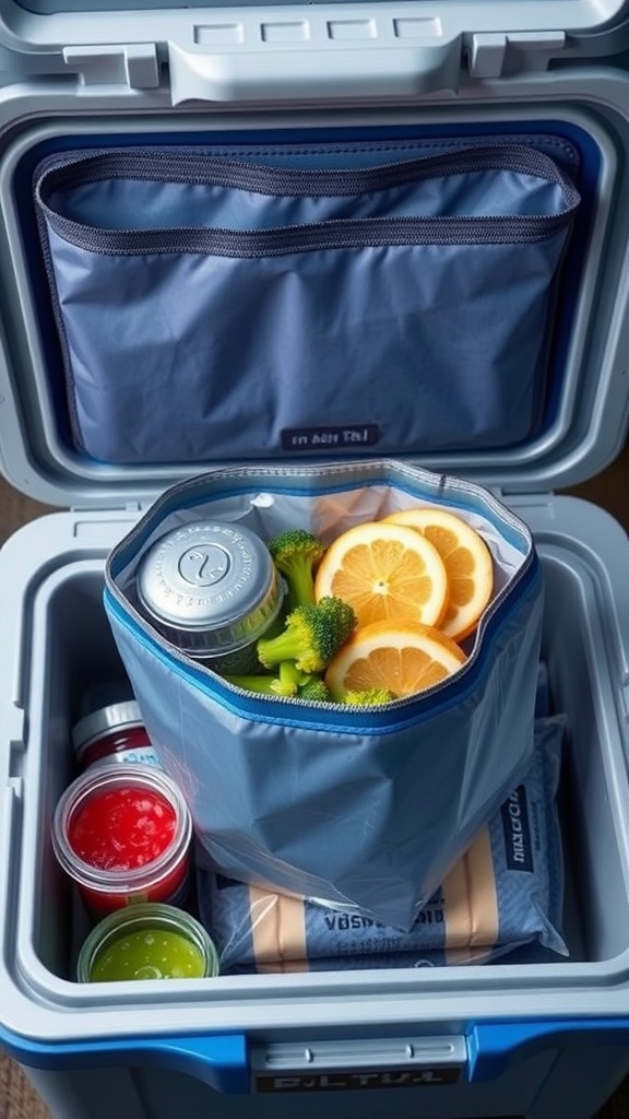 👉 Use cooler bags inside larger coolers as “bento boxes” to separate drinks, sides, and per-person portions.