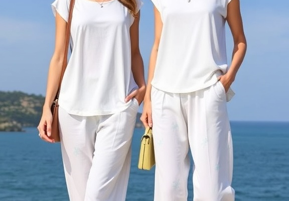WIHOLL Two-Piece Women’s Set – Summer Travel Outfit with Cap Sleeve Lounge Top & Wide Leg Pants S-3XL