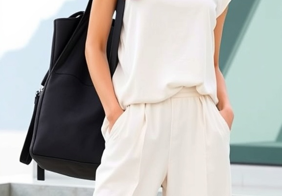 WIHOLL Two-Piece Women’s Set – Summer Travel Outfit with Cap Sleeve Lounge Top & Wide Leg Pants S-3XL