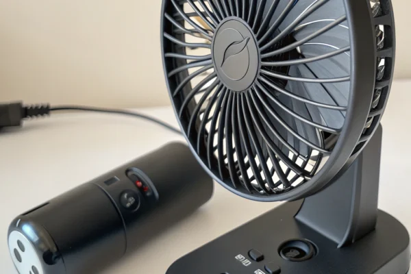 Zuvas Desk Fan: Rechargeable Whisper-Quiet Travel Gear